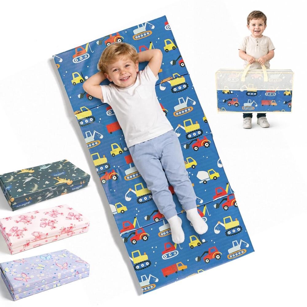 New Primlect Plastic Nap Mat, 48" X 23'' Waterproof Folding Toddler Rest Mat